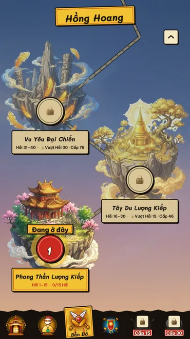 Bản đồ Hồng Hoang trong game